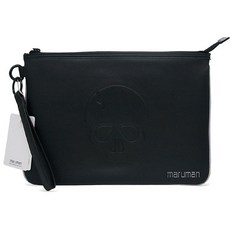 maruman 絎縫骷髏圖案手拿包 SE1A033, 黑色