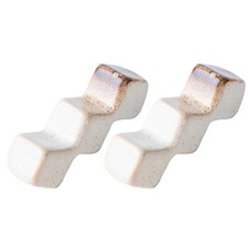 Life Lab陶瓷方塊筷架湯匙架, 白色的, 2個