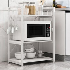엠지 주방 렌지대 수납장 다용도 수납 정리대 3단 MG-132, 화이트