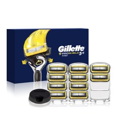 Gillette 吉列 Pro Shield 黃色剃須刀片 10p + 剃須刀架, 1套