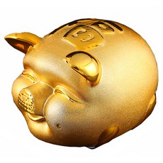 存錢豬裝飾道具 金色豬 XL, 單色, 1個