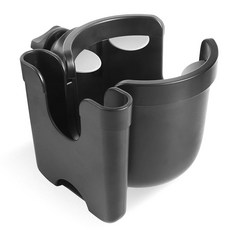 2合1推車手機杯架, 1入, 黑色