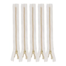 와이케이케이 브랜드얀 베이직 메탈지퍼 30cm, 화이트, 5개