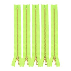 YKK 粉彩金屬拉鍊 20cm, 熒光綠, 5個