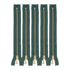 YKK 金屬拉鍊 20cm, 綠色, 5個