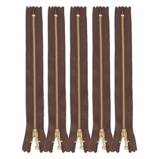 YKK 金屬拉鍊 30cm, 棕色的, 5個