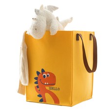 Rebener方形恐龍洗衣籃 GH76_RD_56, 黃色, 1個