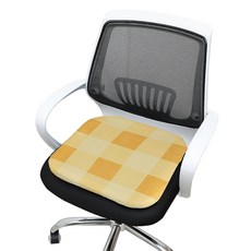 便攜式3段溫控遙控USB單人溫熱發熱坐墊 DH-HEAT, 格紋黃色, 40 x 40 cm