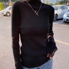 MEICHEL 女款層次蕾絲袖口氣質高領針織衫 00365