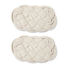 橢圓形編織杯墊, 乳霜