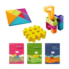 拼圖+教材3種 七巧板遊戲組, D, 3人