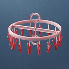 ALLHI 附夾曬衣架 03 16夾, 1個, 粉紅色