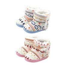 JOY MULTI 女孩童動物印花短靴式學步鞋2入組