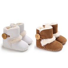 JOY MULTI 男孩童單扣毛短靴式學步鞋2入組