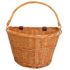 腳踏車腳踏板把手型藤編籃, 棕色, 1個
