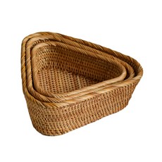 籐編三角籃大+中+小套組, 單色, 1套