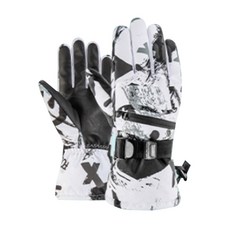 360度保溫防水防寒滑雪滑雪板手套, 白色的