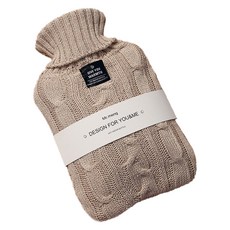 EVER HOUSE 基本款 2L 保溫熱水袋 + 針織保護套組 米色, 1套