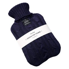 EVER HOUSE 基本款保溫熱水袋 2L + 針織套組 海軍藍, 1套