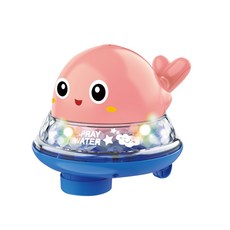 兒童燈光飛碟+噴泉海豚玩具套組, 粉色的