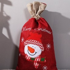 Mondspot 簡易聖誕節亞麻包裝禮物袋 YT_RB1296_MA, A