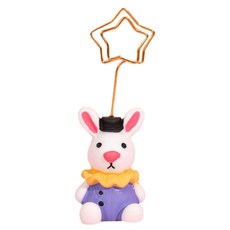 快速家事 兔子造型辦公室桌面名片便條夾, 04 紫色兔子