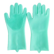 防刮矽膠薄款橡膠手套 雙手組, 1套, 中(M), 04 綠色
