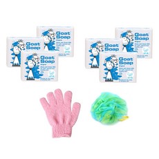 Goat 山羊奶肥皂 100g 6入+沐浴球 隨機出貨+沐浴手套 隨機出貨, 1組