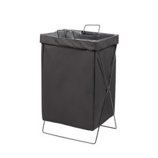 LIFEMADE 折疊布質纖薄洗衣籃 L, 黑色