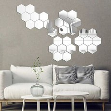 해밀 감성 인테리어 스티커 거울 아크릴 미러 70 x 80 x 40 mm 5p, 실버