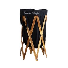 Safe Top烘焙彩色布設計木質籃子 11 7, 黑色, 1個