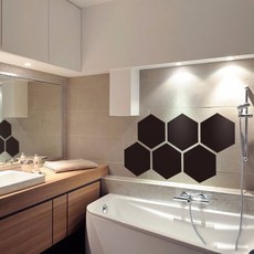 HaemiL 感性室內裝飾貼紙鏡 壓克力鏡面 40 x 46 x 23 mm 10入, 黑色