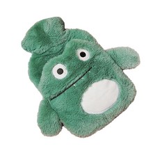 可愛毛絨防燙布套熱水袋 墨綠色青蛙, 1個