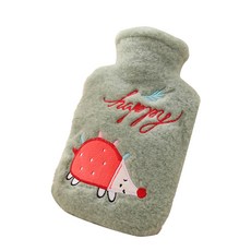 Quicksalim 暖手寶暖水袋+布套套組 10 件淺綠色 500ml, 1個