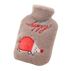 Quicksalim暖手寶暖暖水袋+布套套組09淺灰色500ml, 1個