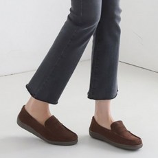 루잔 여성용 천연소가죽 털 단화 JY 1255