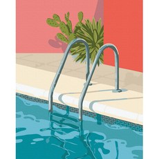 ABIRAM DIY 傑作繪畫靜物風景藝術北歐油畫套組, 我們的游泳池