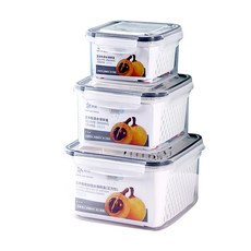 Dorim 雙層濾水籃矩形保鮮盒 3款組合