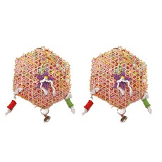 리프패럿 무지개 벌집 육각 링 장난감, 혼합색상, 2개