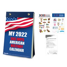 2022年365天日曆桌面日曆+2張貼紙+韓語解說, 1套, 海軍藍