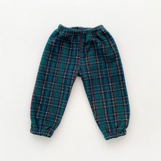 孩童格紋鬆緊帶褲