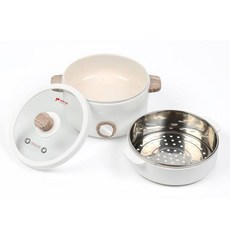 Kitchen-Art 陶瓷多功能料理鍋 白色 1.5L, 多功能蒸鍋 1.5L