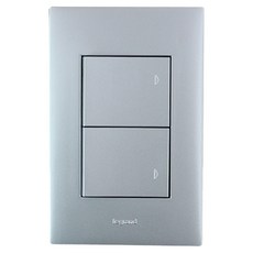 legrand 2孔方形開關 銀色, 1個
