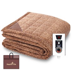 韓一健康生活人體檢測碳碳超細纖維電熱墊棕色+收納袋隨機發貨, 單人（110 x 200 厘米）