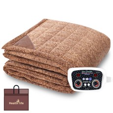 HanilMedical 헬스라이프 인체감지 탄소 온열 매트 브라운 + 보관용 가방 랜덤발송, 더블(1500 x 2000 mm)