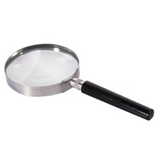 그레이모던 스텐 손잡이 볼록 렌즈 오목 거울 돋보기 75mm, 1개