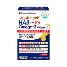 Omega 3 + 維生素 D, 60顆, 1盒