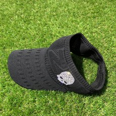 女款高爾夫骷髏寶石緊密針織帽, 黑色