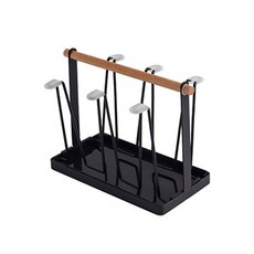 Mondspot木質鐵製托盤杯架 YT_RB1316_MA, 黑色, 1個