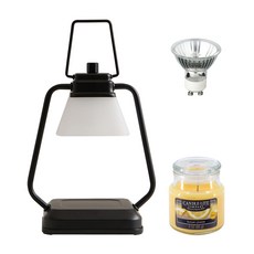 KAENDEULMAM 可定時迷你融蠟燈+鹵素燈泡+香氛蠟燭 S號, 深色（蠟燭加熱器），糖檸檬（蠟燭）